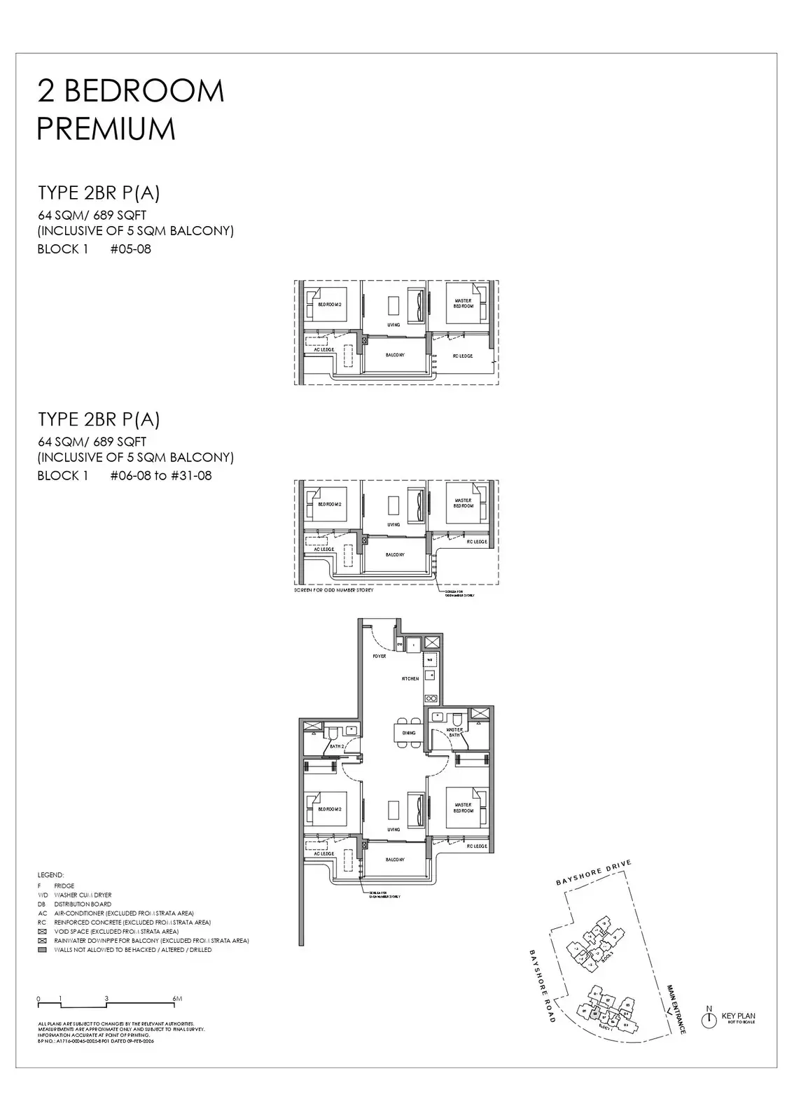 Vela Bay 2 Bedroom floor plan 2BR P(A)