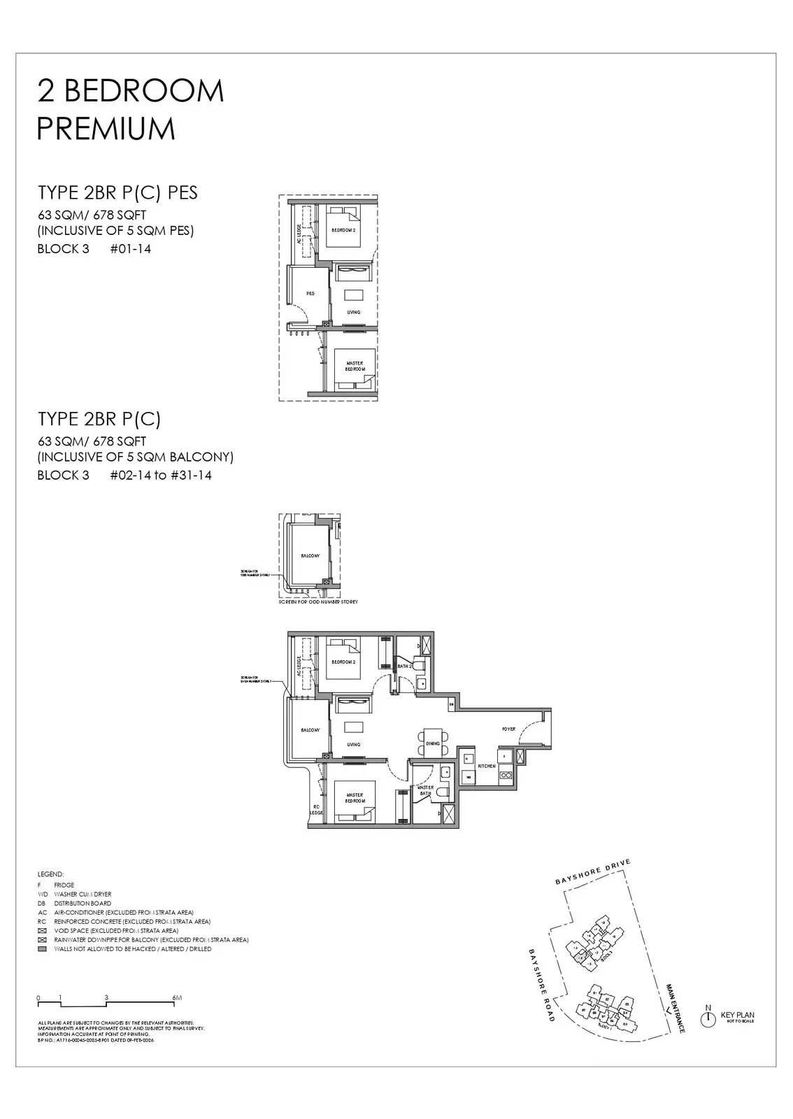 Vela Bay 2 Bedroom floor plan 2BR P(C) PES